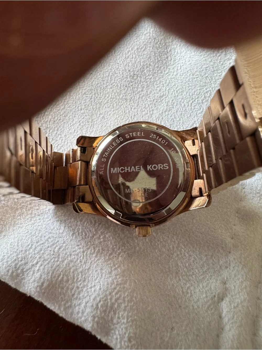 Michael Kors rose gold-tone watch blue dial